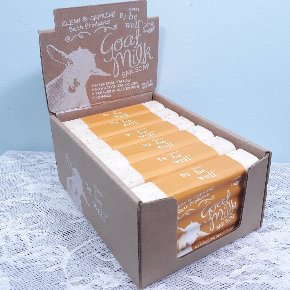 6 Goat Milk Bath Bar Hand Soap Simply Be Well Exfoliating Honey Clean & Caprine